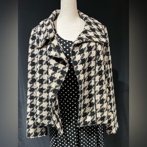 Houndstooth bomber jacket